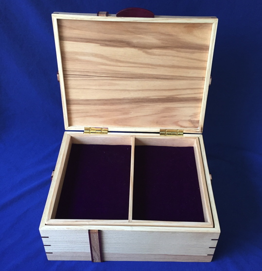Large Bow Topped Jewelry Box Open