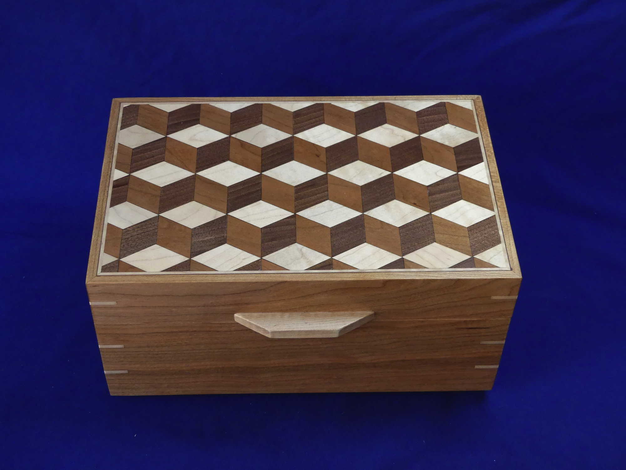 Tumbling Block Jewelry Box with Tray