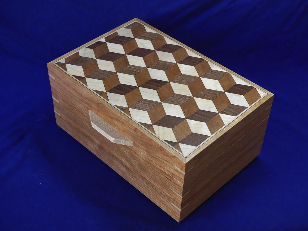 Tumbling Block Jewelry Box with Tray