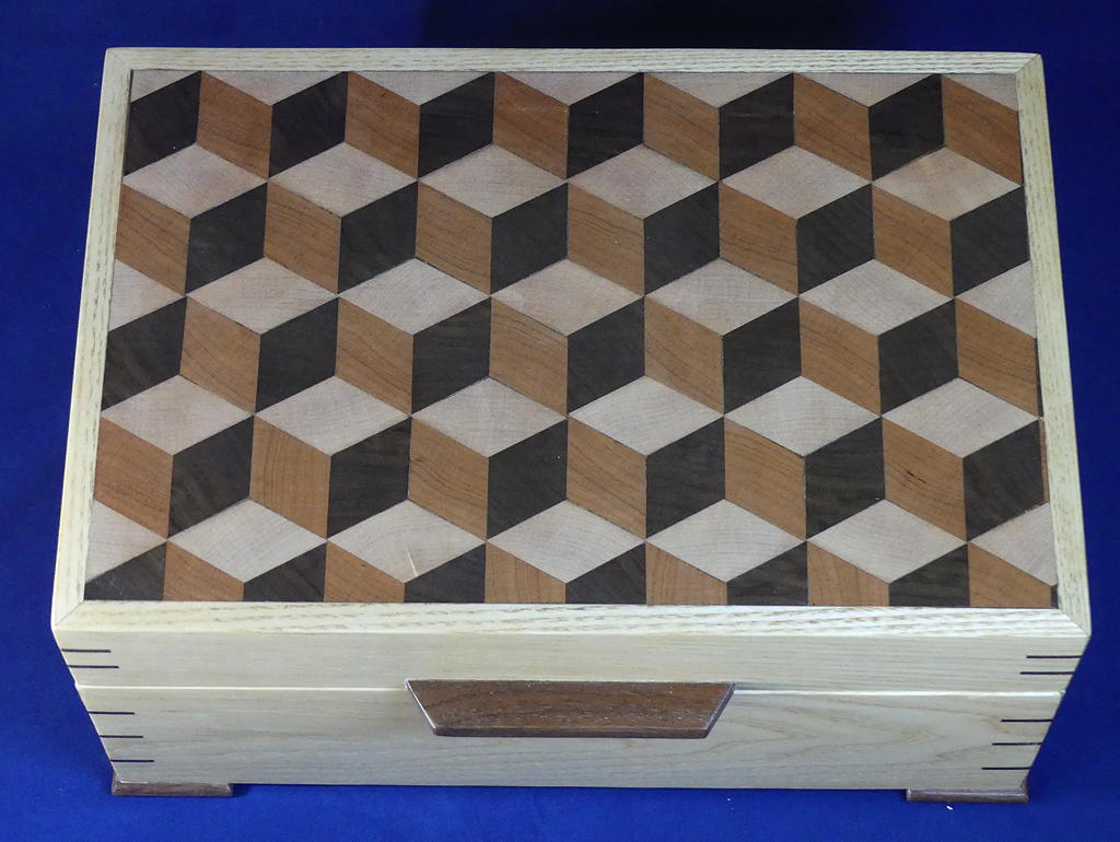 Tumbling Block Jewelry Box with Tray