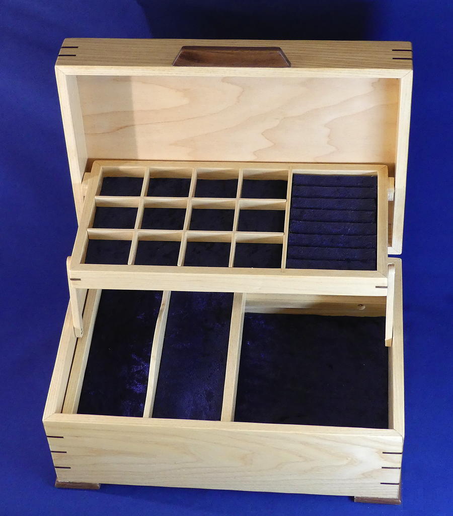 Tumbling Block Jewelry Box with Tray