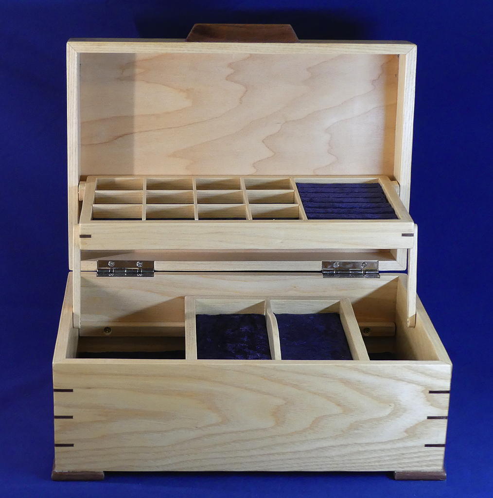 Tumbling Block Jewelry Box with Tray